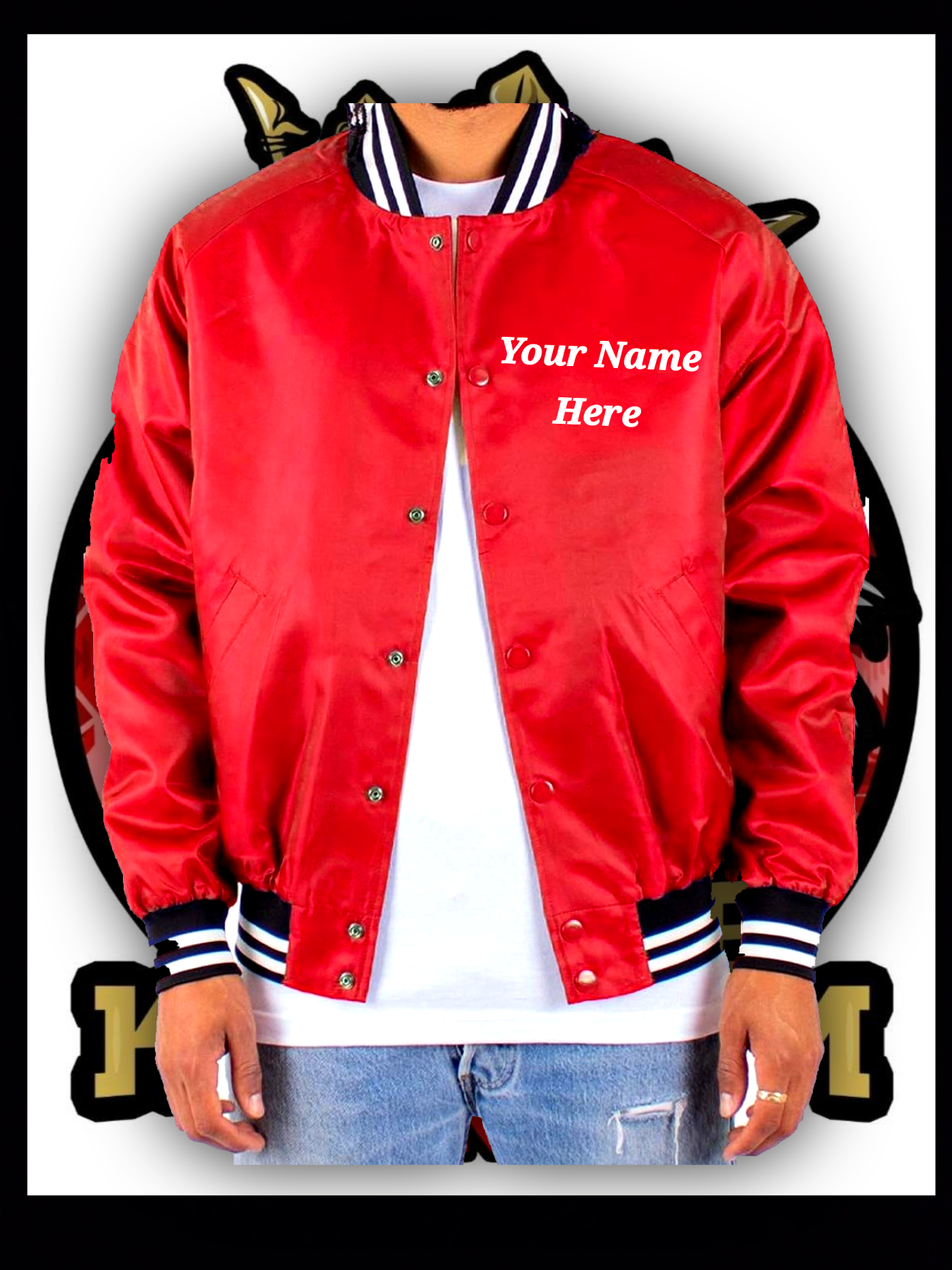 CUSTOM SAVAGE KYNGDOM VARSITY BOMBER JACKET