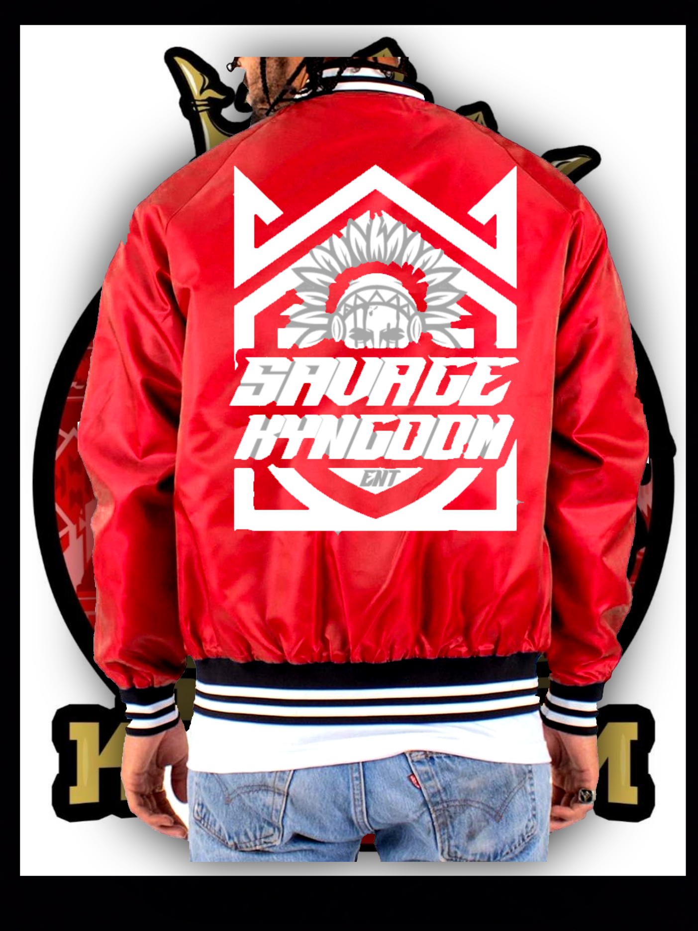 CUSTOM SAVAGE KYNGDOM VARSITY BOMBER JACKET