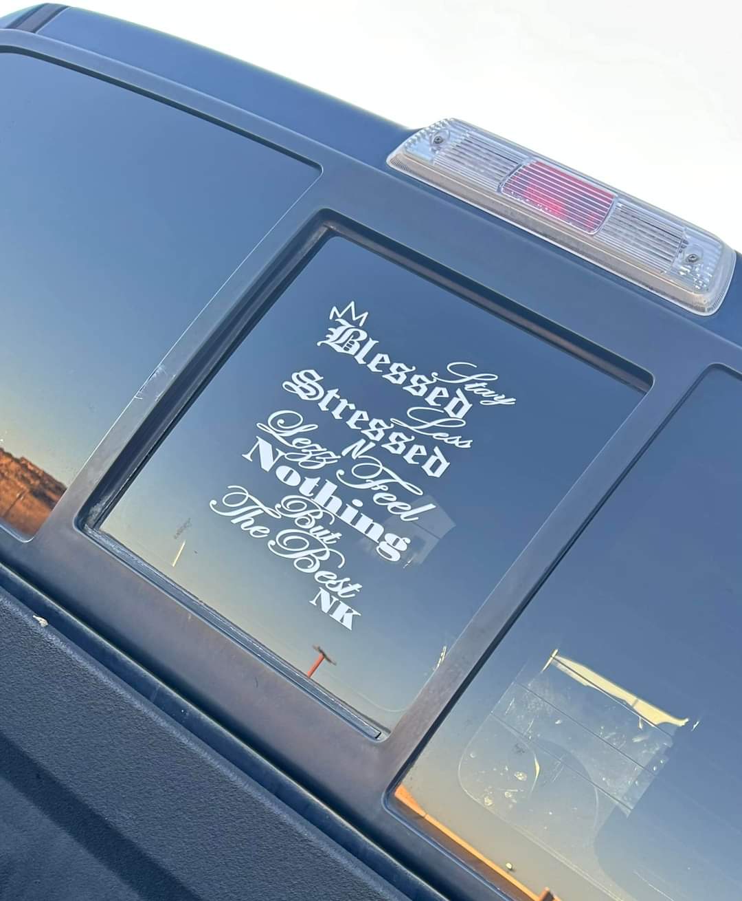 "Stay Blessed, Less Stressed"  Quote Car Decal